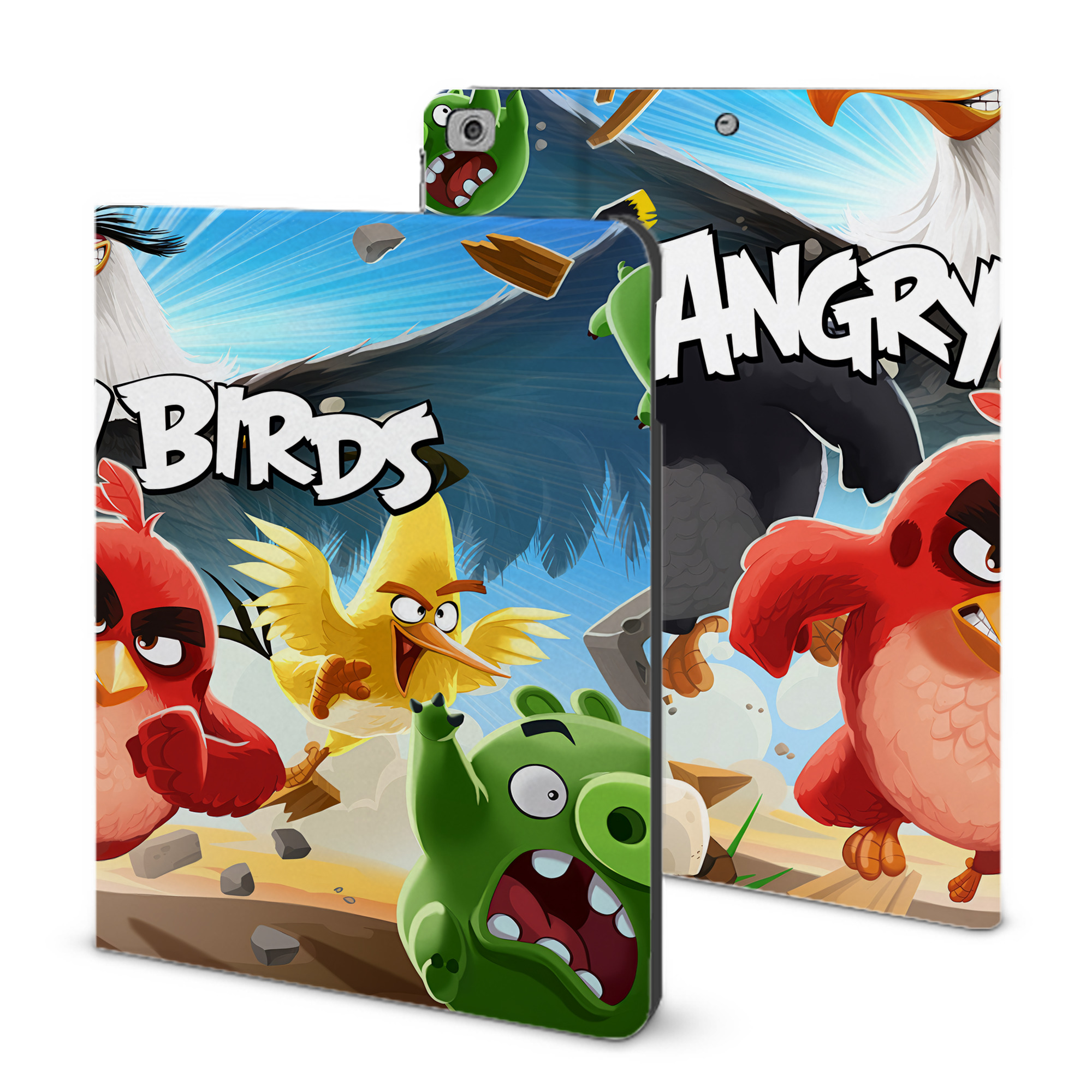（画像用） Angry Birds アングリーバード IPad ケース ブック型 PUレザー TPU 耐衝撃 軽量 薄型 ペン収納なし 全面保護 IPad 各モデル対応